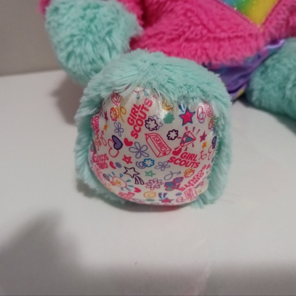 Girl Scouts thin mint BABW( Build A Bear Workshop) plush with pink vest - Picture 5 of 6
